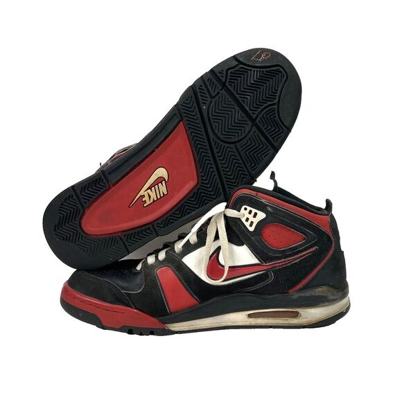 Nike Air Flight Falcon-Men's Sz 12 -Black/Red/White Basketball Shoes- 397204-066 - Picture 1 of 13